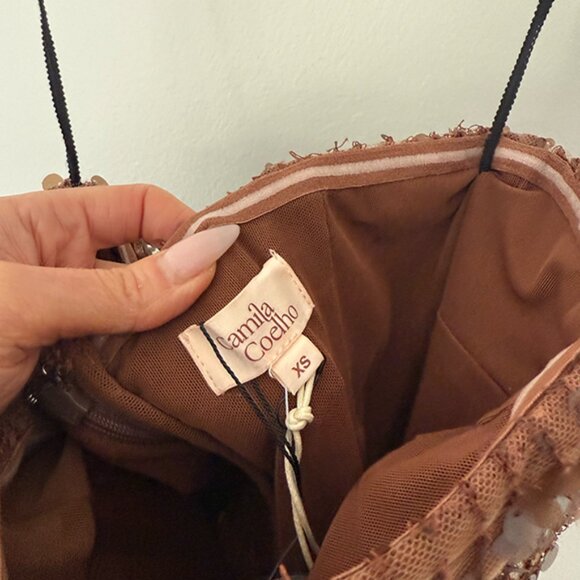 Camila Coelho Brown Sequin Maxi Dress - Picture 4 of 7